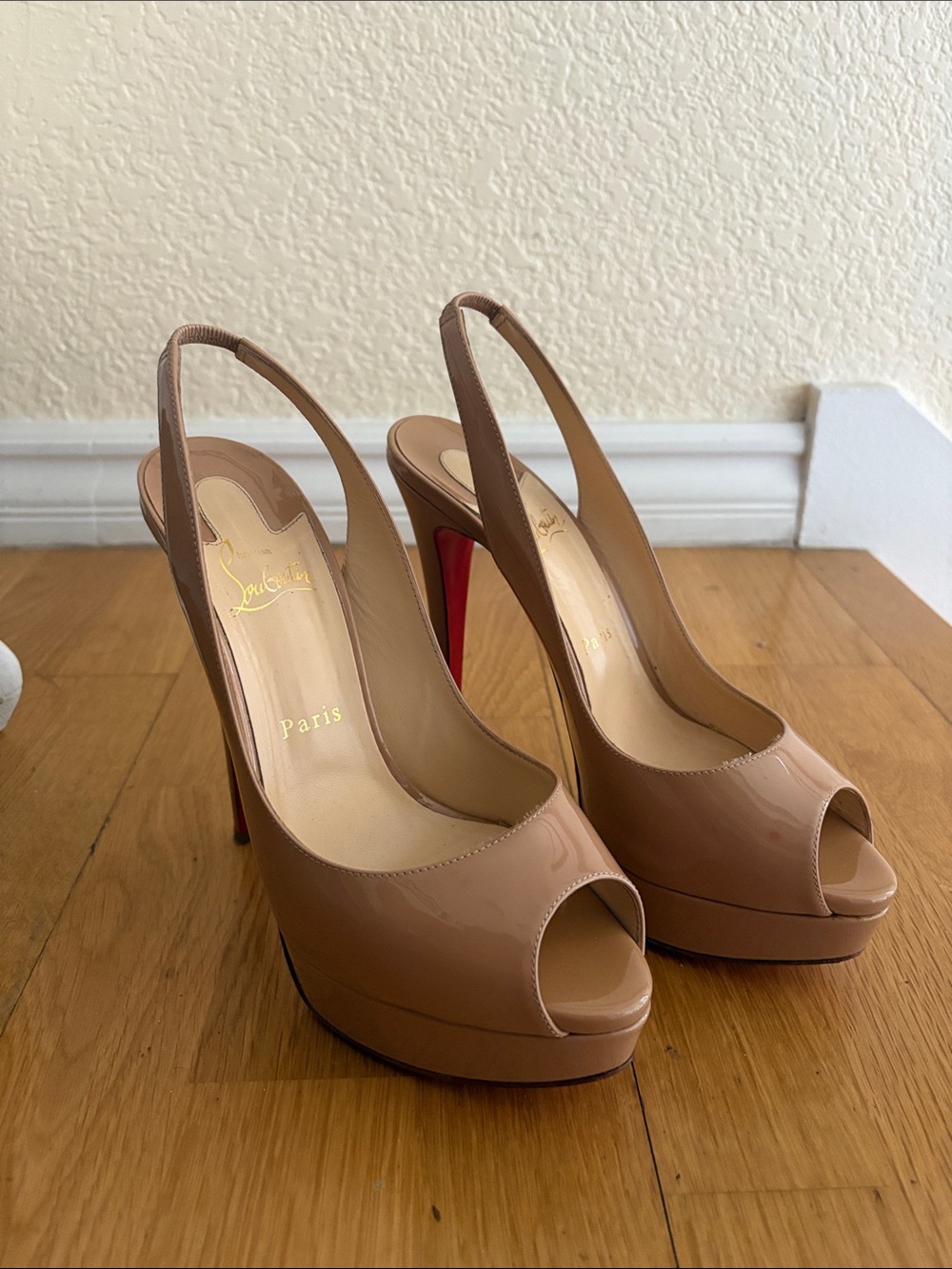 Christian Louboutin Patent Leather Slingback Pumps